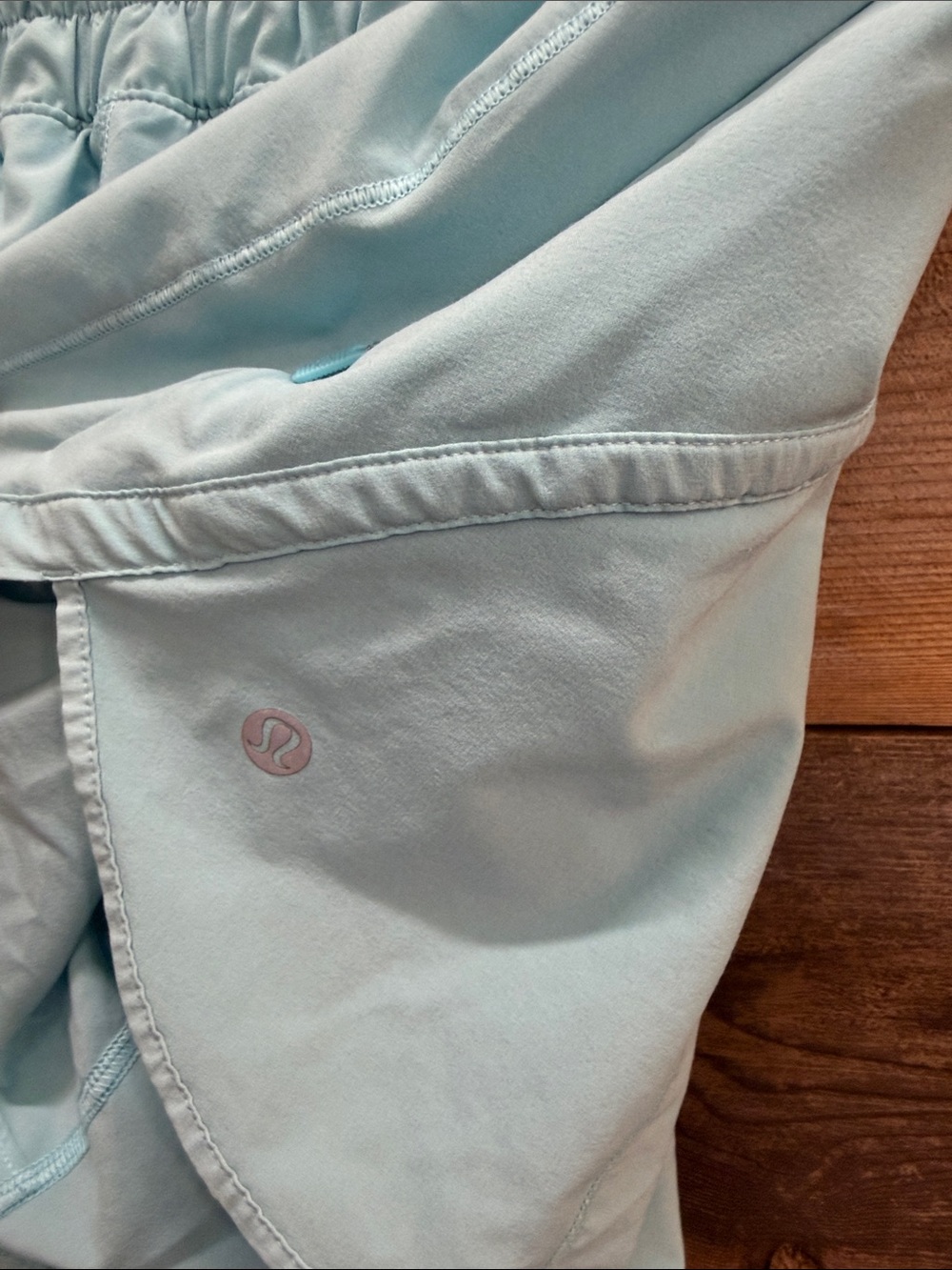 Lululemon Light Blue Women's Athletic Shorts with Zipper Pocket - Picture 3 of 3